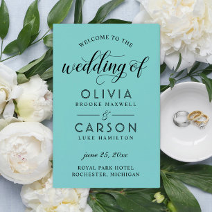 Programas de Casamento Modernos em Preto com Letra