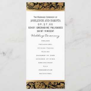Programas de Casamento Ouro Floral Damasco em Pr