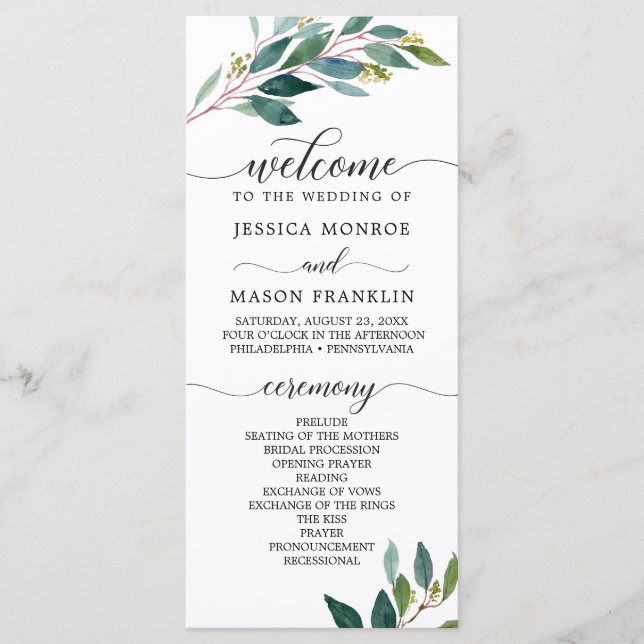 Programas de Casamento para os Verdes do Jardim (Frente)