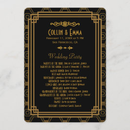 Programas de Casamento Preto Art Deco