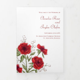Programas de Casamento Romântico Rosa Vermelha
