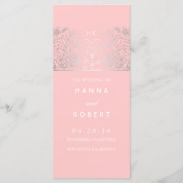 Programas de Casamento Rosa das Flores Prateadas d