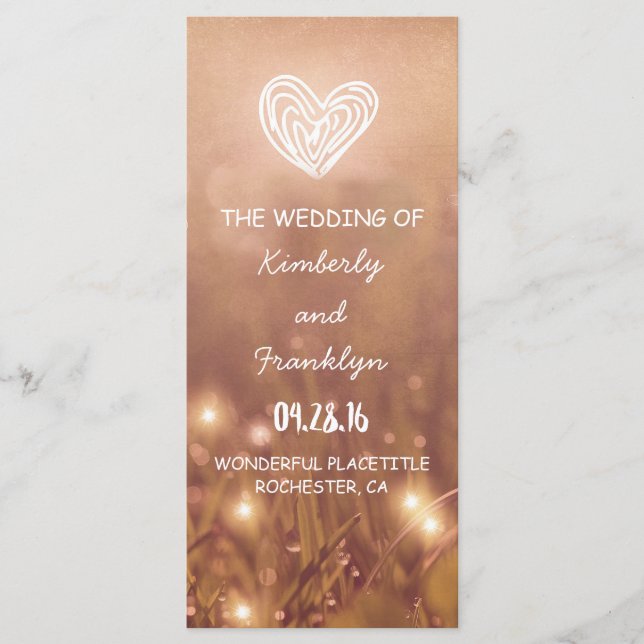 Programas de Casamento Russo de Dewy Grass (Frente)