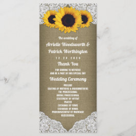 Programas de Casamento Rústicos de Girassol em Lon