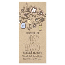 programas de casamento rústicos de mason jars flor