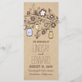 programas de casamento rústicos de mason jars flor