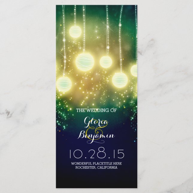 programas de casamento teares - lanternas romântic (Frente)