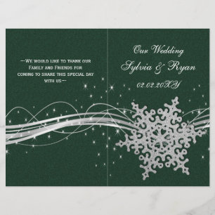 programas de casamento verde Silver Snowflakes dob