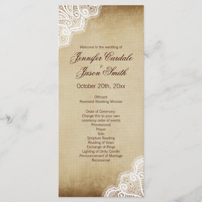 Programas De Casamento Vertical De Borda De Raça D (Frente)