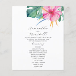 Programas de Cerimônia de Casamento Tropical Flore
