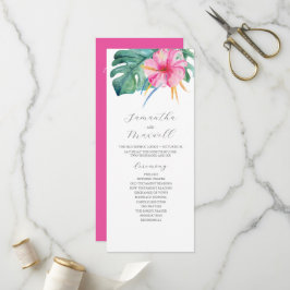 Programas de Cerimônia de Casamento Tropical Flore