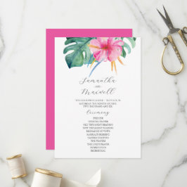 Programas de Cerimônia de Casamento Tropical Flore