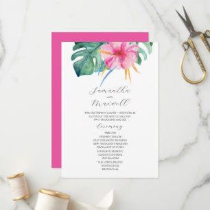 Programas de Cerimônia de Casamento Tropical Flore