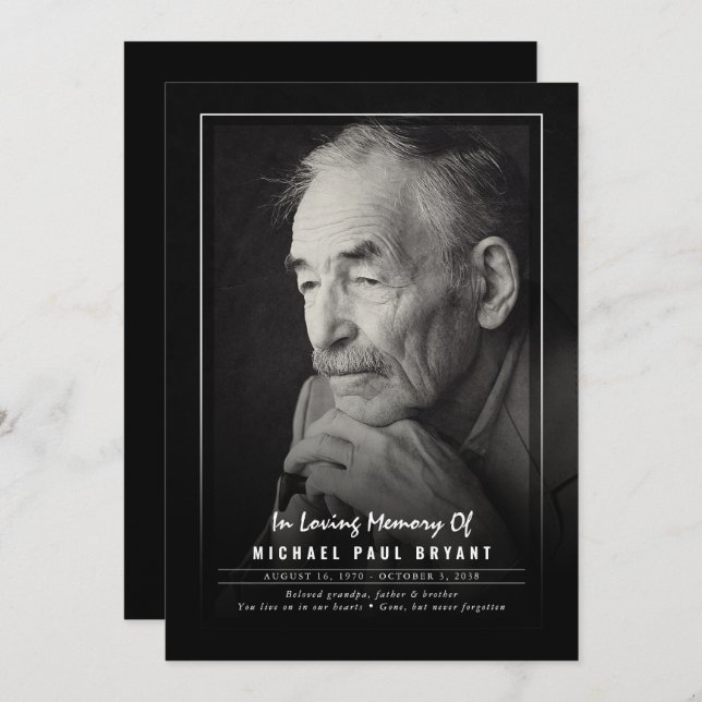 Programas De Cerimônia Funeral Elegante Com Foto (Frente/Verso)