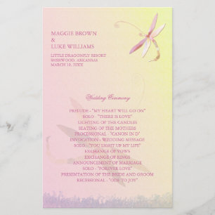 Programas do sul bonitos do casamento da libélula