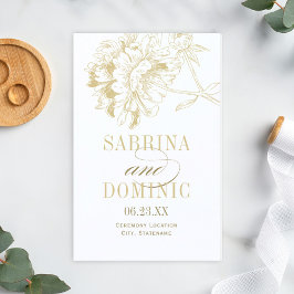 Programas Dourados Elegantes de Casamento de Penas