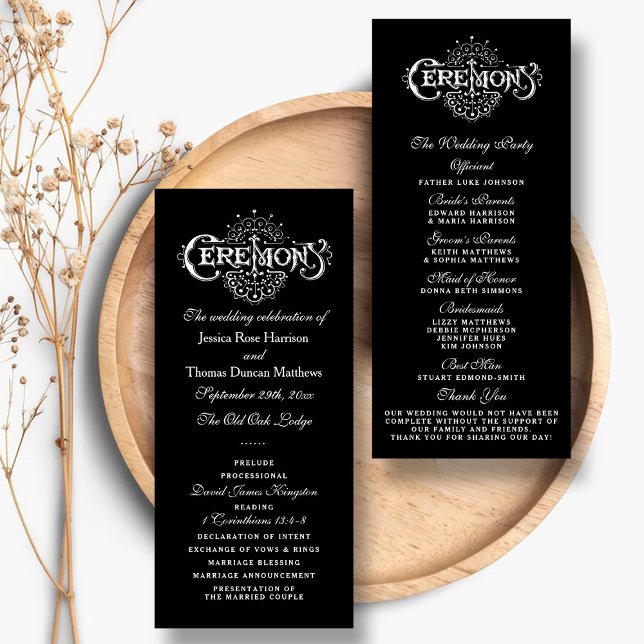 Programas Elegantes De Cerimônia De Casamento Negr (Criador carregado)