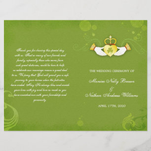 Programas irlandeses verdes elegantes do casamento