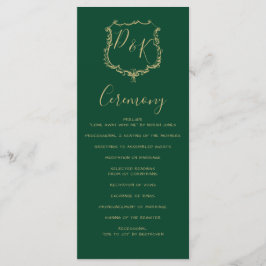 Programas Monogrammed Dourados Crest e Green Weds