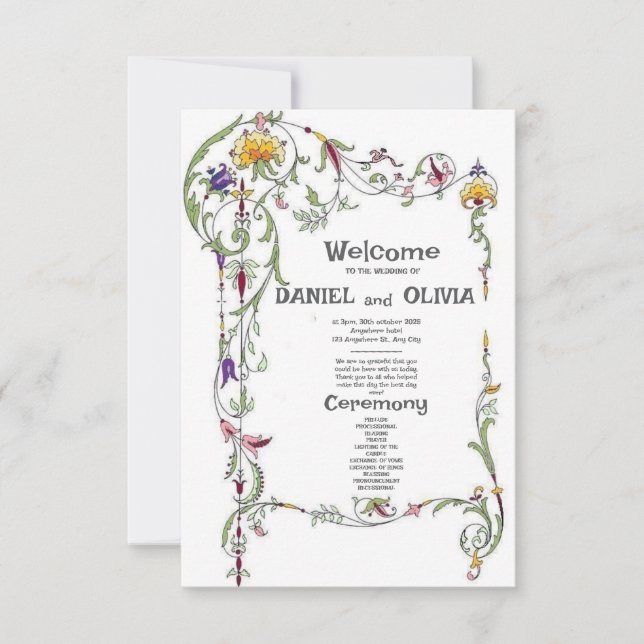 Programas por País Russo para Casamento de Flores  (Frente)