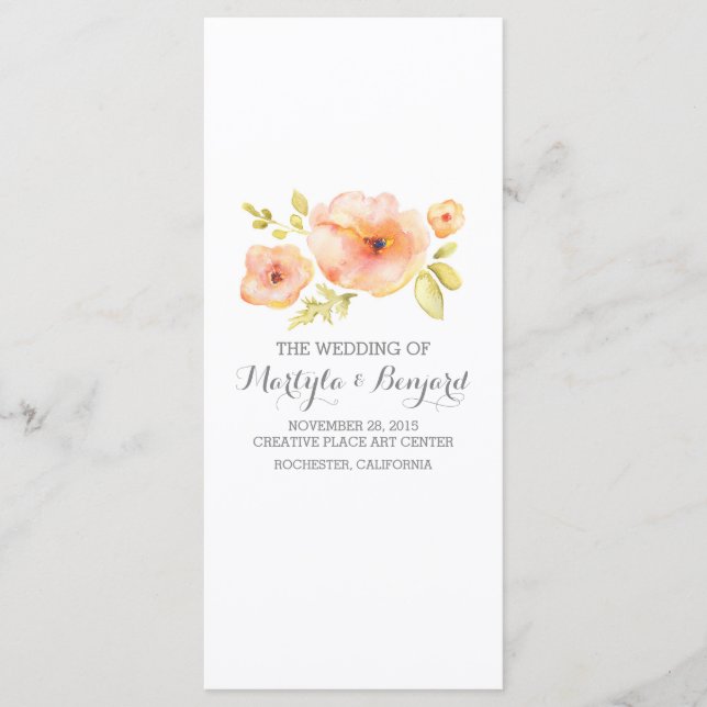 programas românticos de casamento de flores aquáti (Frente)