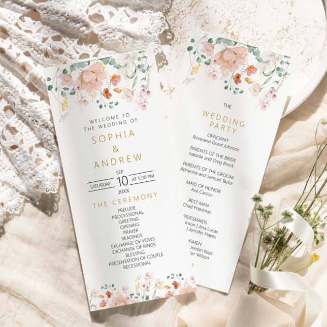 Programas Rustic de Casamento de Flores Selvagens (Criador carregado)