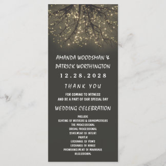 Programas Rustic Lighted Tree Branch Wedding