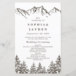 Programas Rustic Mountain Elegant Pine Tree Weddin