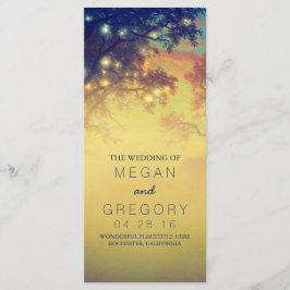 Programas Rustic String Lights and Trees Wedding