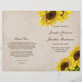 Programas Rustic Sunflower Wedding