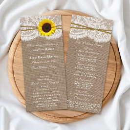 Programas Rustic Sunflower Wedding Collection