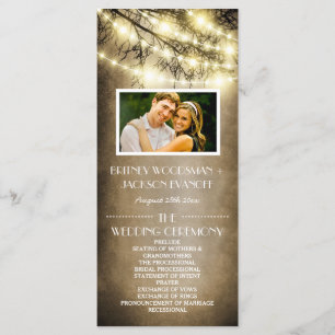 Programas rústicos do casamento da árvore do país