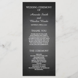 Programas Simples de Casamento de Chalkboard Elega