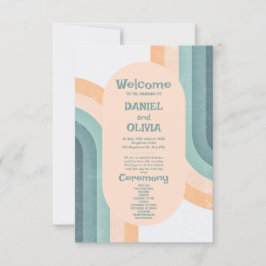 Programas Vintage Rainbow Wedding da década de 70