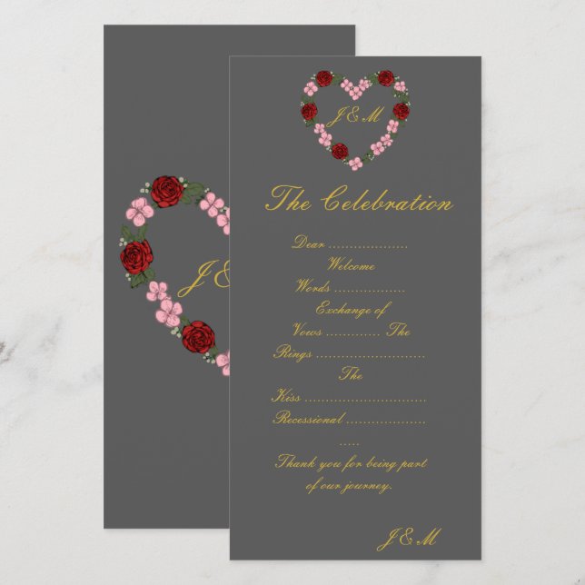 Programme de mariage gris (Frente/Verso)