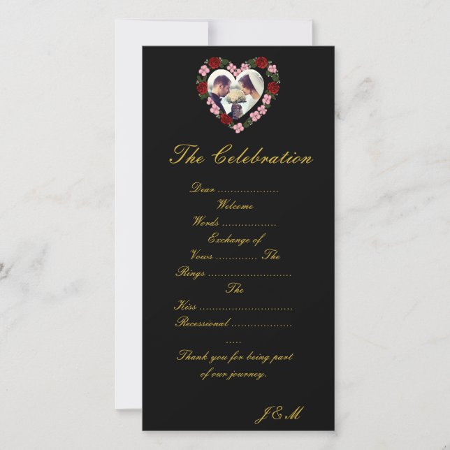 Programme de mariage rose et noir  (Frente)