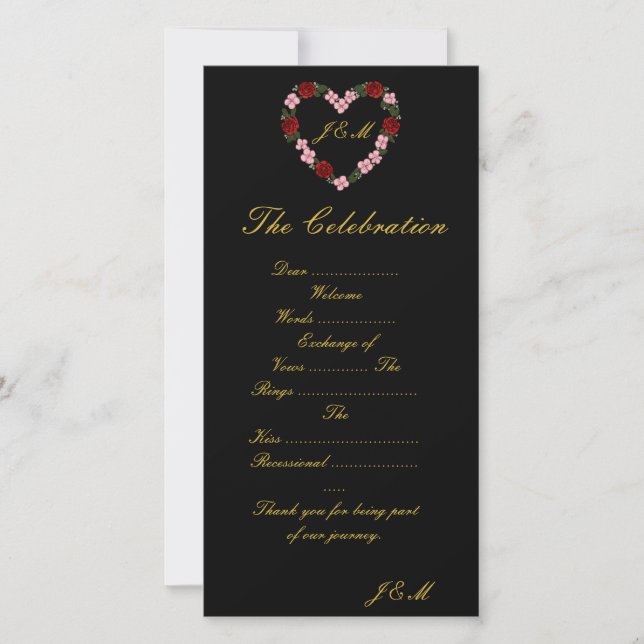 Programme de mariage rose et  noir  (Frente)
