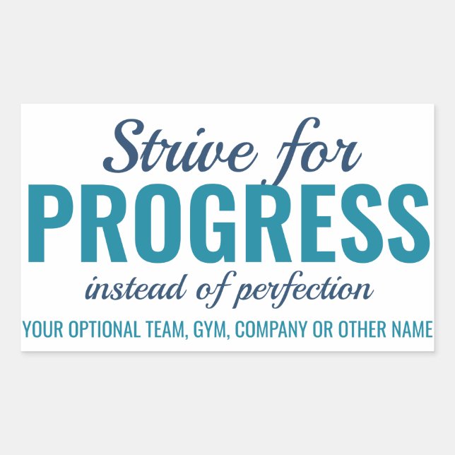 PROGRESS vs PERFECÇÃO (ou SEU texto) adesivos (Frente)