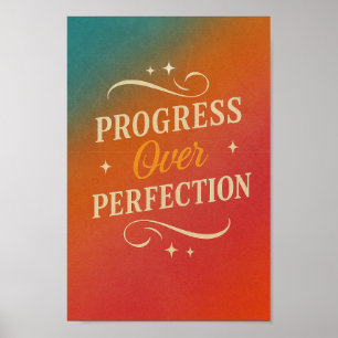 Progresso no Poster de Perfeição Arte vibrante