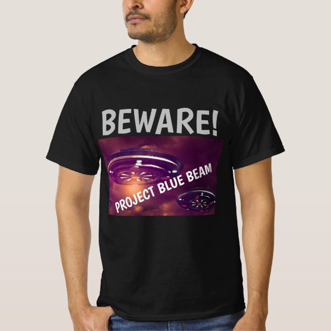 PROJETE O BEAM AZUL UFO BEWARE! CAMISAS (Frente)