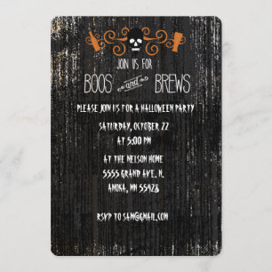 Projeto de convite para Boos e Brews Halloween