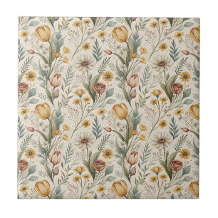 Projeto de Jardim Floral de Margaridas e Tulipas A