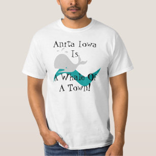 Promo de Anita Iowa uma baleia de uma camisa retro