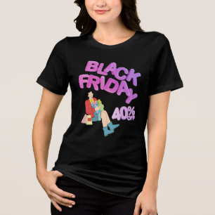 Promoção de Black Friday   Camiseta Preta Feminina
