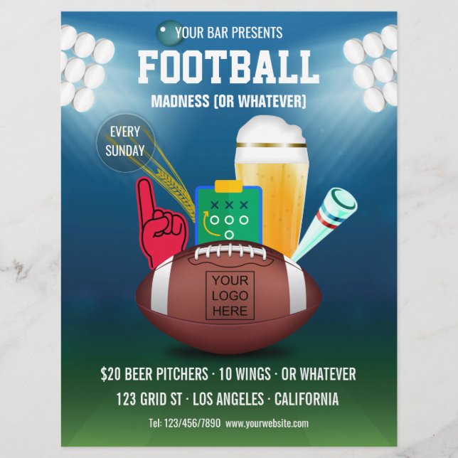 Promoção de evento de futebol no bar Menu adiciona (Frente)