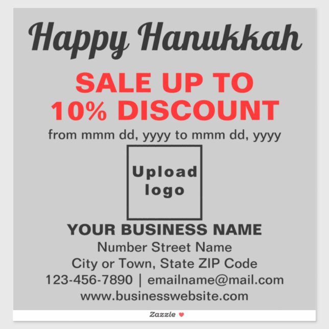 Promoção de Hanukkah Empresarial em Adesivo de Vin (Folha)