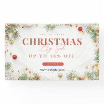 Promoção de Natal Minimalista Verde e Vermelho