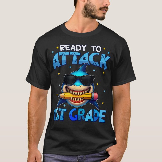 Pronto Para Atacar Camiseta Do Primeiro Dia De Aul (Frente)