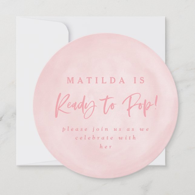 Pronto para o convite para chá de fraldas de balão (Frente)