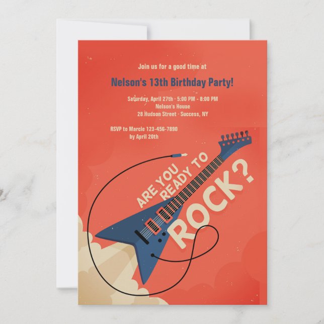 Pronto para o Rock Convite (Frente)